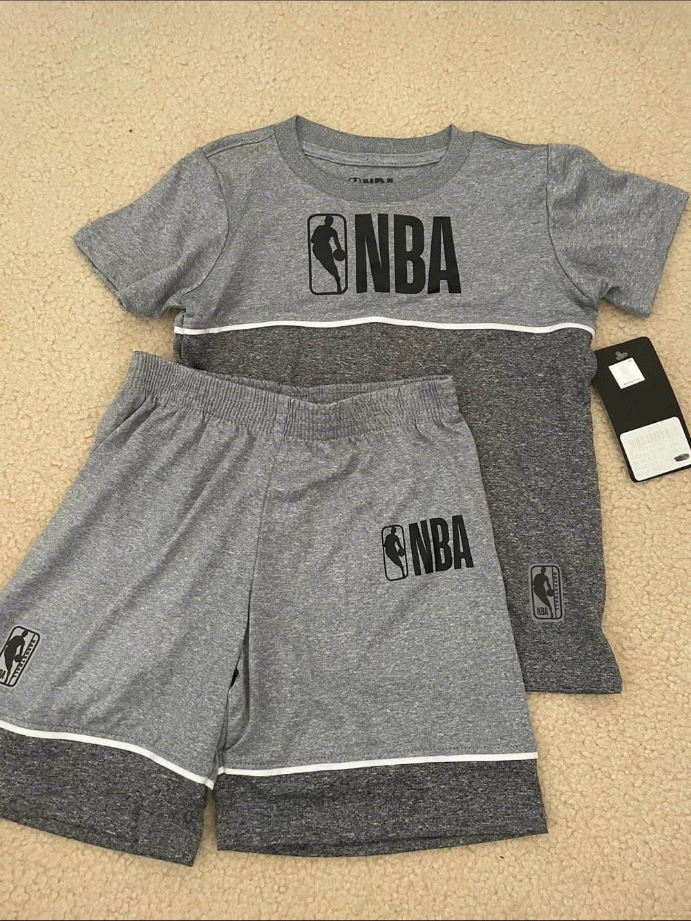 NBA Boys' Gray Two-Tone Short Matching Set - Gray